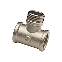 Тройник AQUALINK, 1/2", внутренняя/наружная/внутренняя резьба, никелированная латунь