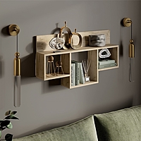 Полка навесная 016, 900х150х500, Дуб крафт Серый