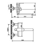 Смеситель для ванны Haiba HB60806 длинный излив сталь