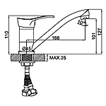 Смеситель для кухни Ledeme L4514B-2 гайка хром