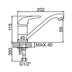 Смеситель для кухни Ledeme L4538-B средний излив хром