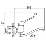 Смеситель для кухни Ledeme L4679 настенный локтевой хром