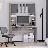 Стол рабочий «Бета», 1200×605×1835 мм, цвет дуб крафт серый/графит