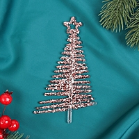 Ёлочная игрушка «Зимнее волшебство. Ёлочка сияние звезда» пластик, 14х8 см, розовый