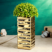 Ваза керамика настольная "Кина" 9х9х20 см, золото