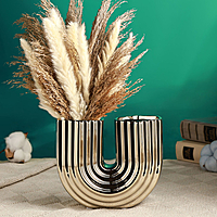 Ваза керамика настольная "Милли" 14,5х14,5х12 см, золото