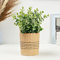 Ваза керамика настольная" 10х10х13 см, светло-коричневый