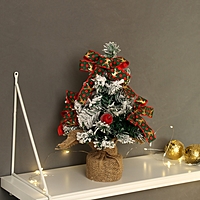 Искусственная ёлка настольная «Зимнее волшебство. Фестивальная», бантики шарики, 32 см, ветки отгибаются