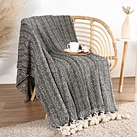 Плед SL Home Ethnics 220*240 см с помпонами, 70% хлопок, 30% п/э, 500 гр/м2