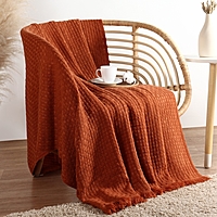 Плед SL Home Relief 130*170 см, цв.терракотовый, 100% акрил