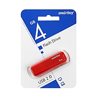 Флешка SmartBuy 032GB CLUE, 4 Гб, USB2.0, чт до 15 Мб/с, зап до 8 Мб/с, красная