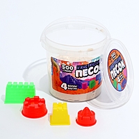 Кинетический песок, 4 формочки, 500 гр, цвет белый