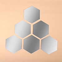 Интерьерные зеркала для декорирования, без рамы, набор - 6 шт, 12,6 × 11 см