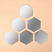 Интерьерные зеркала для декорирования, без рамы, набор - 6 шт, 8 × 7 см