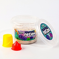 Кинетический песок, 2 формочки, 300 гр, цвет белый