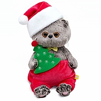 Мягкая игрушка "Басик BABY" в новогоднем костюмчике, 20 см BB-152