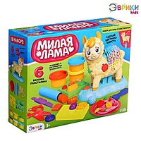 ЭВРИКИ Набор для игры с пластилином "Милая Лама", 6 баночек с пластилином