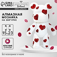 Алмазная мозаика на фигурке "Алмазный мишка"Сердечки
