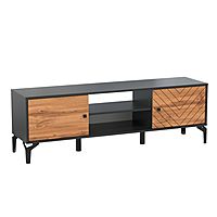 Тумба под ТВ «Лофт» 59.01, 1540×380×500 мм, цвет чёрный / дуб вотан