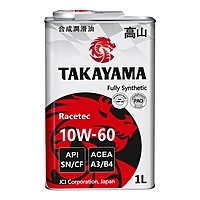 Масло моторное Takayama Racetec 10W-60 A3/B4 SN/СF 1 л синт.