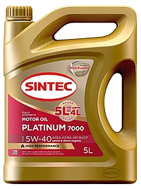 Масло моторное Sintec Platinum 7000 5W-40 A3/B4 5 л Акция!