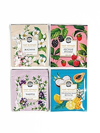 Чай 4 пакетика в открытке "С 8 марта: лилии"