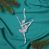 Ёлочная игрушка «Зимнее волшебство. Балерина в танце» пластик, 16х8,5 см, прозрачный перелив