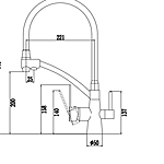 Смеситель для кухни Savol S-L1805H-04 фильтр черный/серый