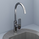 Смеситель для кухни AVRORA Flow AV3921 высокий излив хром