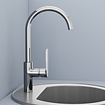 Смеситель для кухни AVRORA Flow AV3921 высокий излив хром