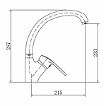 Смеситель для кухни Fashun A4166 латунь хром