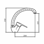Смеситель для кухни Fashun A4156 латунь хром