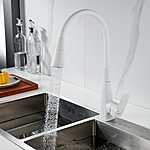 Смеситель для кухни Shevanik S543C-1 гибкий излив белый