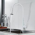 Смеситель для кухни Shevanik S543C-1 гибкий излив белый