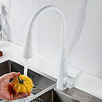 Смеситель для кухни Shevanik S543C-1 гибкий излив белый