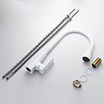 Смеситель для кухни Shevanik S543C-1 гибкий излив белый