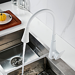 Смеситель для кухни Shevanik S543C-1 гибкий излив белый