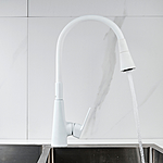 Смеситель для кухни Shevanik S543C-1 гибкий излив белый