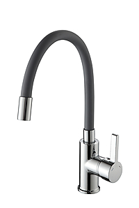 Смеситель для кухни Ammore A5506-2 гибкий излив серый/хром