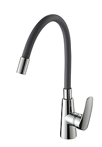 Смеситель для кухни Ammore A5505-2 гибкий излив серый/хром