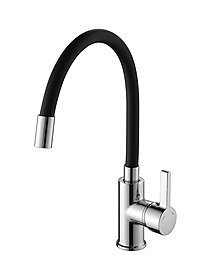 Смеситель для кухни Ammore A5506-1 гибкий излив черный/хром