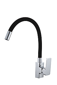 Смеситель для кухни Ammore A5501-1 гибкий излив черный/хром
