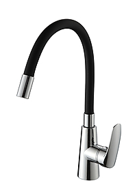 Смеситель для кухни Ammore A5505-1 гибкий излив черный/хром