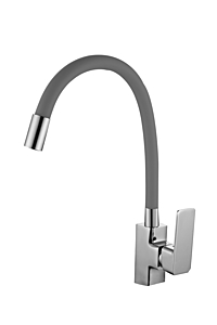 Смеситель для кухни Ammore A5501-2 гибкий излив серый/хром