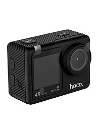 Экшн-камера Hoco, DV101, 4К видео,  два цветных экрана, черная