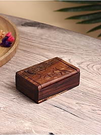 Шкатулка резная "Слон" дерево соно, 11х7х3,5 см