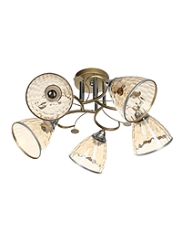 Светильник потолочный Соллар 60х60х26  , 5х60Вт Е27,Золото, хром