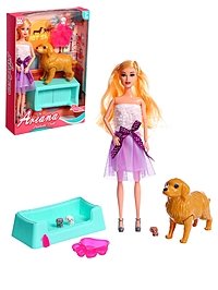 Кукла-модель "Прогулка со щеночками" с аксессуарами