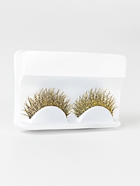 Ресницы накладные, с блёстками, 14 мм, без клея, золотистые