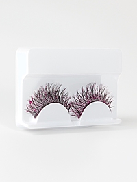 Ресницы накладные, с блёстками, 14 мм, без клея, розовые